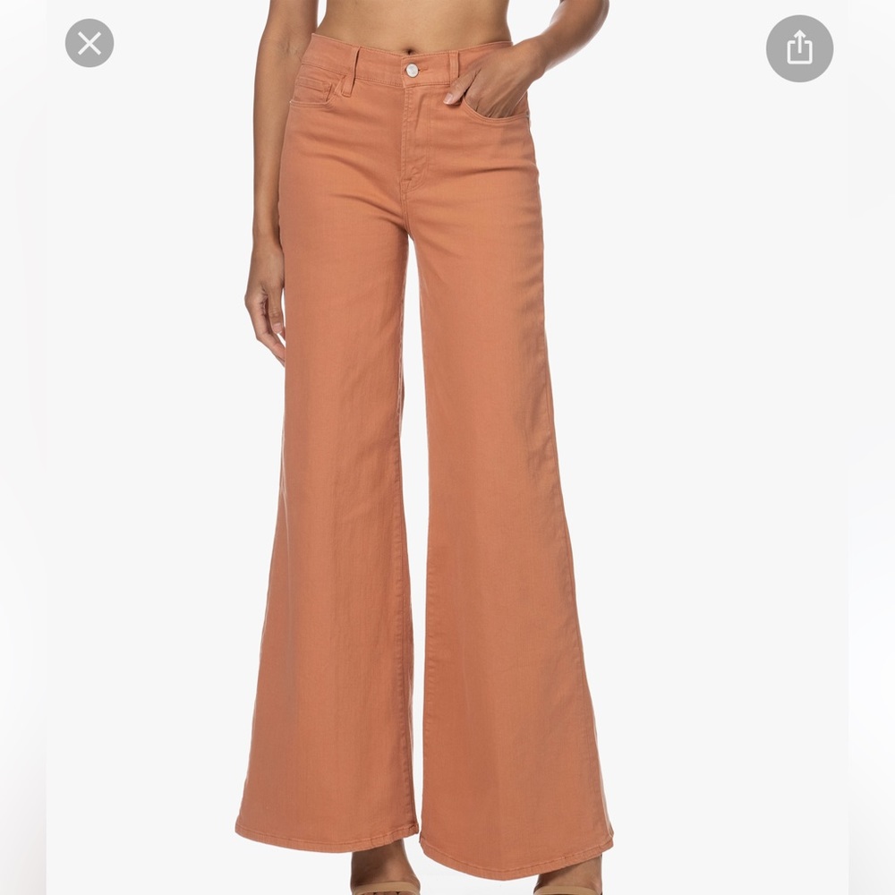 Frame Le Palazzo wide leg peach denim jeans
